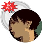 Punk Face 3  Buttons (100 pack) 