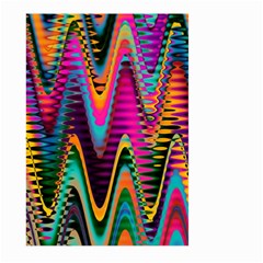 Multicolored Wave Distortion Zigzag Chevrons 2 Background Color Solid Black Large Garden Flag (two Sides) by EDDArt