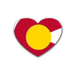 Colorado State Flag Symbol Rubber Coaster (heart)  by FlagGallery