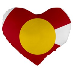 Colorado State Flag Symbol Large 19  Premium Flano Heart Shape Cushions by FlagGallery