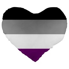 Asexual Pride Flag Lgbtq Large 19  Premium Heart Shape Cushions by lgbtnation