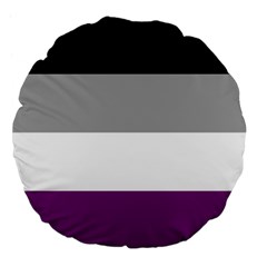 Asexual Pride Flag Lgbtq Large 18  Premium Flano Round Cushions by lgbtnation