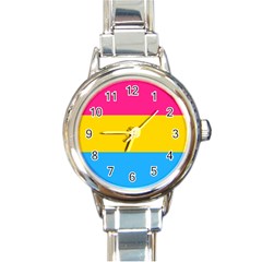 Pansexual Pride Flag Round Italian Charm Watch by lgbtnation