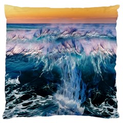 Sea Waves Ocean Water Beach Surf Large Cushion Case (one Side) by Pakrebo