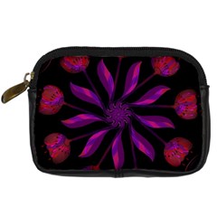 Background Purple Black Red Digital Camera Leather Case by Pakrebo