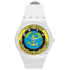 Seal Of Commander Of United States Pacific Fleet Round Plastic Sport Watch (m) by abbeyz71