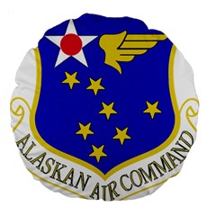 Shield Of Alaskan Air Command Large 18  Premium Round Cushions