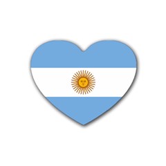 Argentina Flag Rubber Coaster (heart)  by FlagGallery