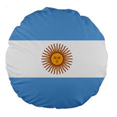 Argentina Flag Large 18  Premium Round Cushions by FlagGallery