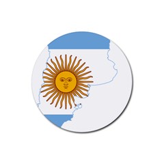 Flag Map Of Argentina & Islas Malvinas Rubber Round Coaster (4 Pack)  by abbeyz71