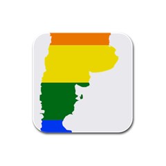 Lgbt Flag Map Of Argentina Rubber Square Coaster (4 Pack)  by abbeyz71