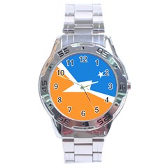 Flag Of Tierra Del Fuego Province, Argentina Stainless Steel Analogue Watch by abbeyz71