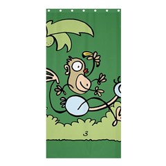 Ostrich Jungle Monkey Plants Shower Curtain 36  X 72  (stall)  by Bajindul