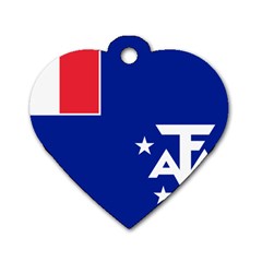 Flag Of The French Southern And Antarctic Lands Dog Tag Heart (two Sides)