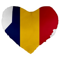 Chad Flag Map Geography Outline Large 19  Premium Heart Shape Cushions by Sapixe