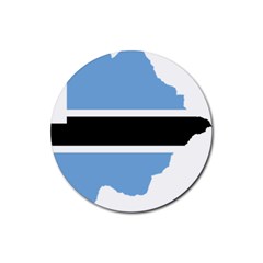 Botswana Flag Map Geography Rubber Coaster (round)  by Sapixe