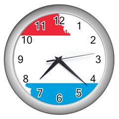 Luxembourg Country Europe Flag Wall Clock (silver) by Sapixe