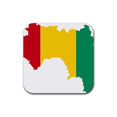 Guinea Flag Map Geography Outline Rubber Coaster (square)  by Sapixe