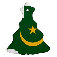 Mauritania Flag Map Geography Ornament (christmas Tree)  by Sapixe