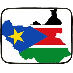 South Sudan Flag Map Geography Double Sided Fleece Blanket (mini)  by Sapixe