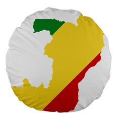 Congo Flag Map Geography Outline Large 18  Premium Round Cushions by Sapixe