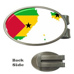 Sao Tome Principe Flag Map Money Clips (oval)  by Sapixe