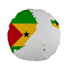 Sao Tome Principe Flag Map Standard 15  Premium Flano Round Cushions
