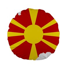 Macedonia Country Europe Flag Standard 15  Premium Round Cushions by Sapixe