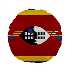 Swaziland Flag Map Geography Standard 15  Premium Round Cushions