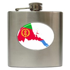 Eritrea Flag Map Geography Outline Hip Flask (6 Oz)