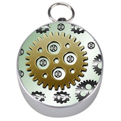 Gear Background Sprocket Silver Compasses