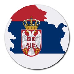 Serbia Country Europe Flag Borders Round Mousepads