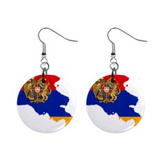 Borders Country Flag Geography Map Mini Button Earrings by Sapixe
