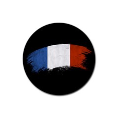 Flag France Flags French Country Rubber Round Coaster (4 Pack) 