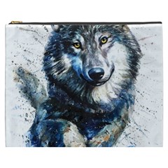 Gray Wolf - Forest King Cosmetic Bag (xxxl) by kot737