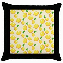 Fruits Template Lemons Yellow Throw Pillow Case (black) by Pakrebo