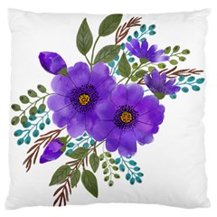 Watercolour Flowers Spring Floral Large Cushion Case (two Sides) by Pakrebo