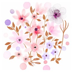 Flowers Watercolor Wooden Puzzle Square by Pakrebo