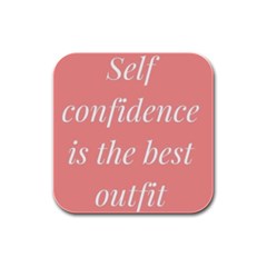 Self Confidence  Rubber Square Coaster (4 Pack)  by Abigailbarryart