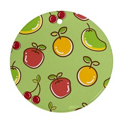 Seamless Healthy Fruit Round Ornament (two Sides) by HermanTelo