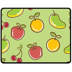Seamless Healthy Fruit Double Sided Fleece Blanket (medium)  by HermanTelo