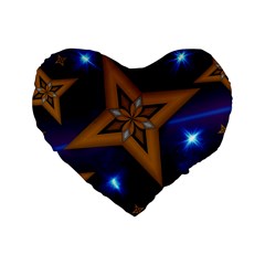 Star Background Standard 16  Premium Heart Shape Cushions