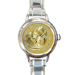 Fractal Abstract Artwork Round Italian Charm Watch by HermanTelo