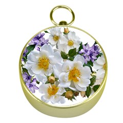 Flowers Roses White Mauve Babianas Gold Compasses by Pakrebo