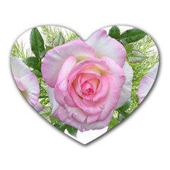 Roses Pink Flowers Perfume Leaves Heart Mousepads by Pakrebo
