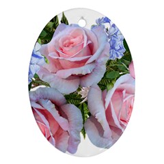 Roses Plumbago Flowers Fragrant Oval Ornament (two Sides) by Pakrebo