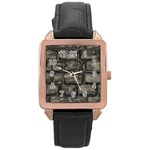 Stone Patch Sidewalk Rose Gold Leather Watch 