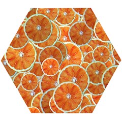 Oranges Background Wooden Puzzle Hexagon by HermanTelo