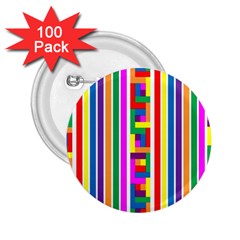Rainbow Geometric Spectrum 2 25  Buttons (100 Pack)  by Mariart