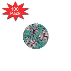 Vintage Floral Pattern 1  Mini Buttons (100 Pack)  by Sobalvarro